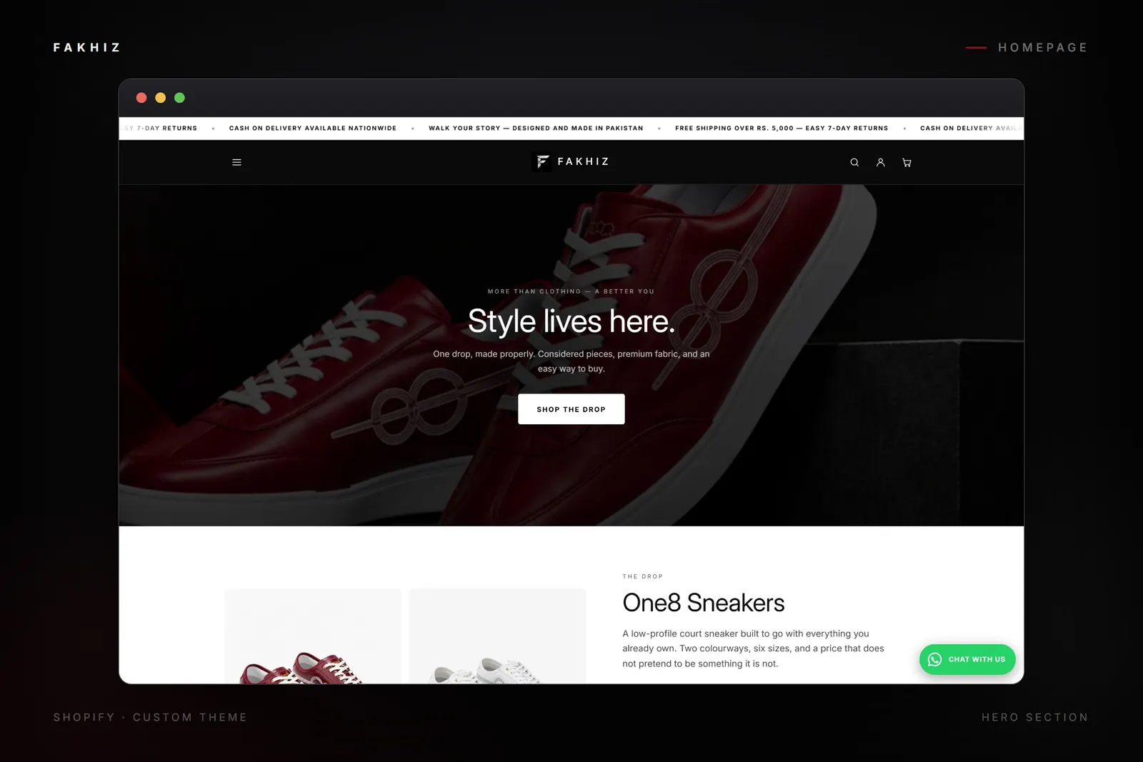 Fakhiz homepage hero