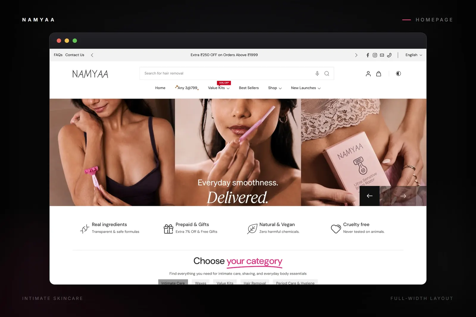 Intimate care homepage