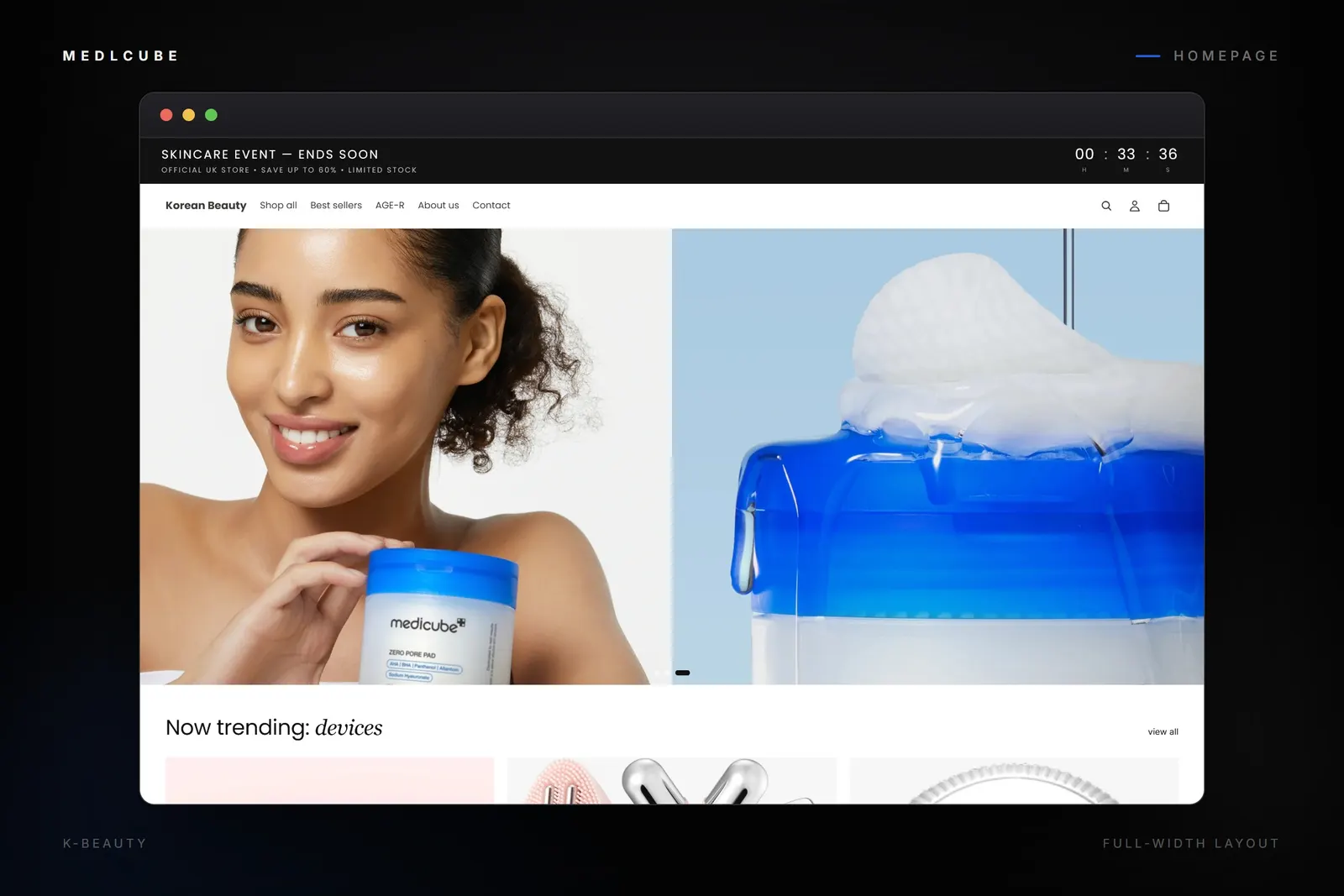 K-beauty homepage