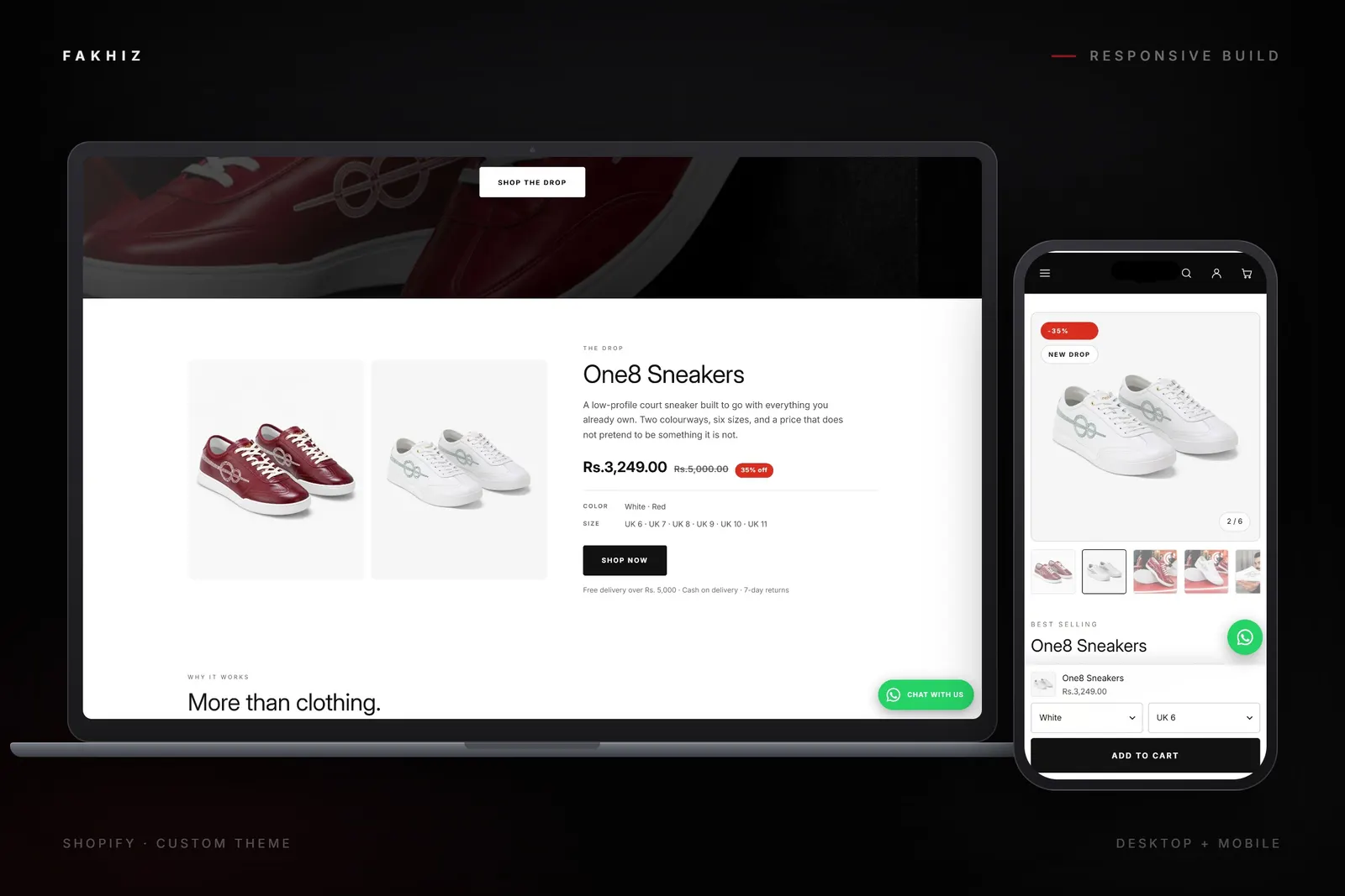 Fakhiz responsive build on desktop and mobile