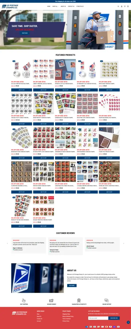 US Postage Stamps Co. storefront