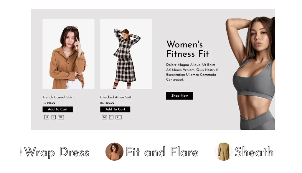 Glamourin collection section