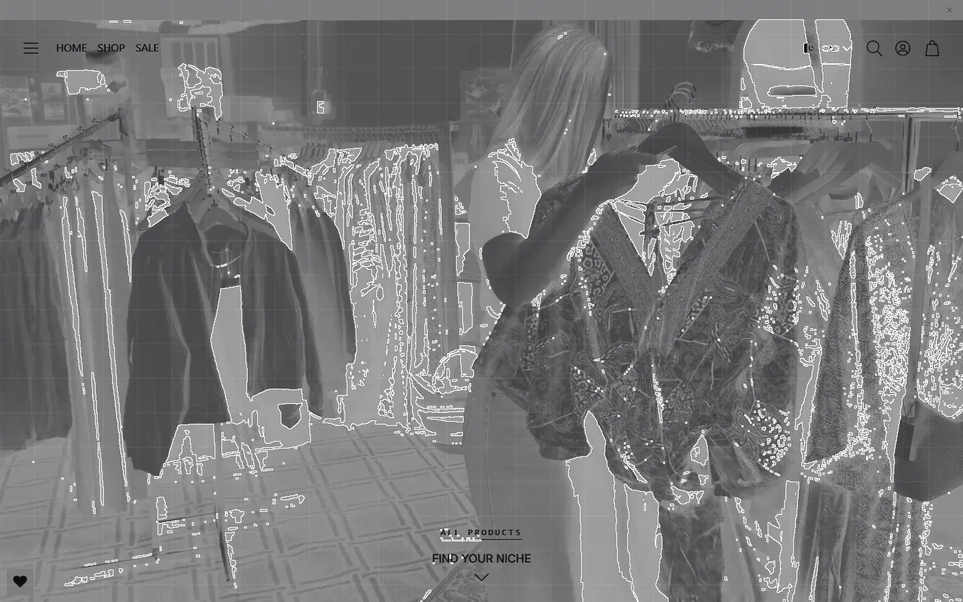 Niche Boutique — layout X-ray