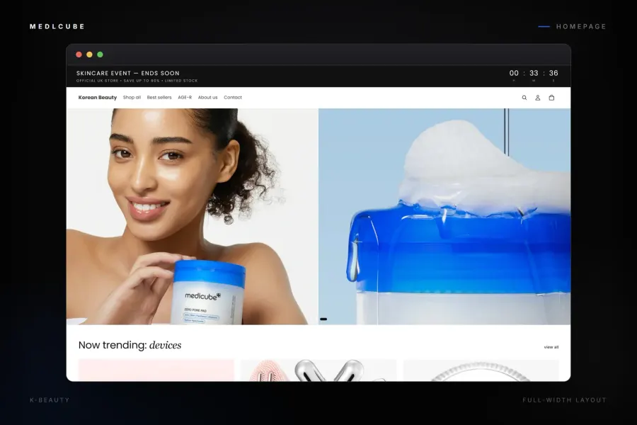 K-beauty store on a laptop