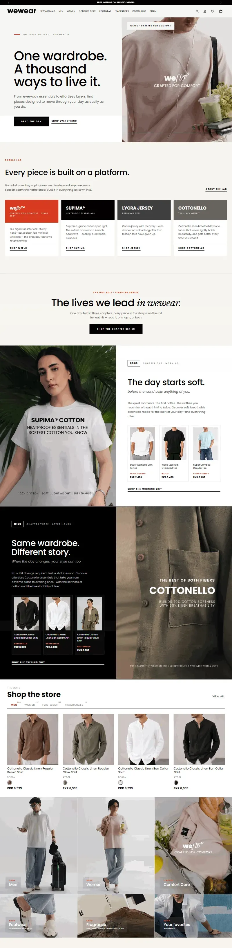 WeWear homepage