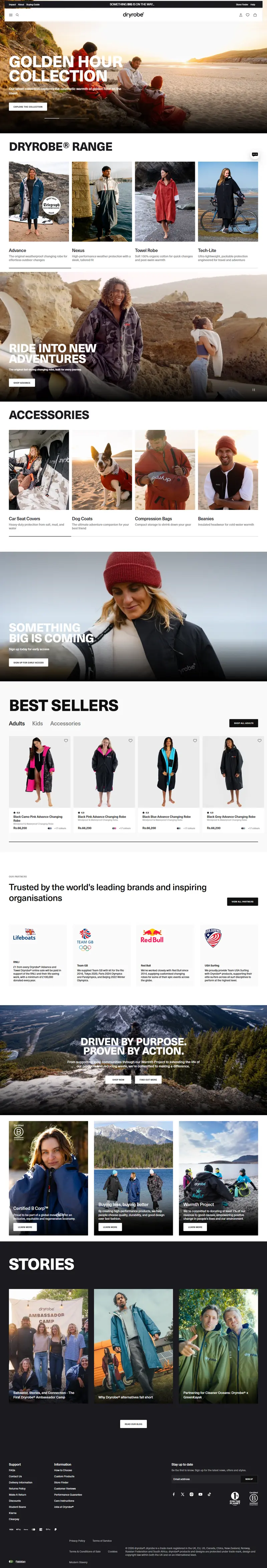Dryrobe full homepage
