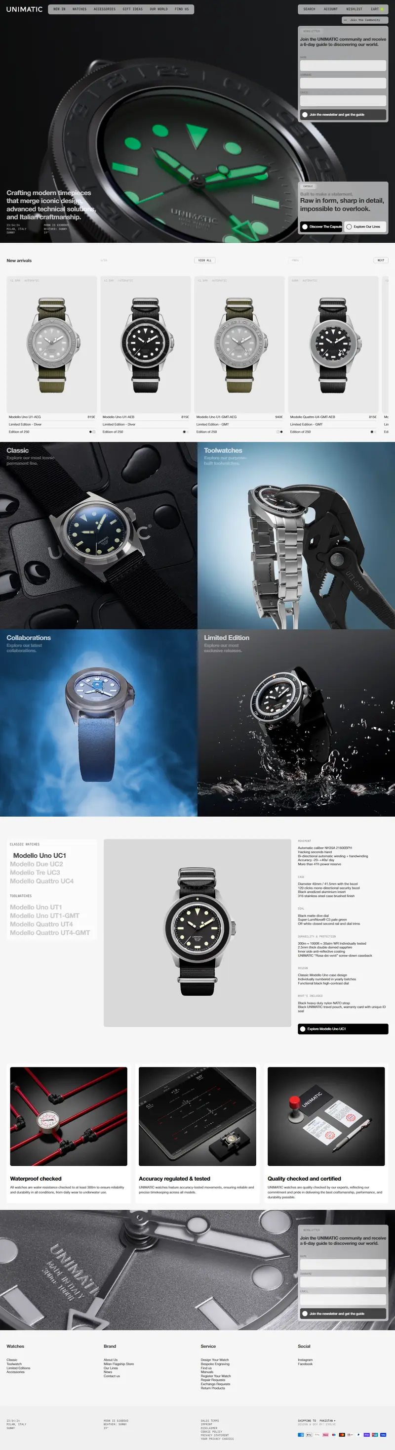 Unimatic full homepage