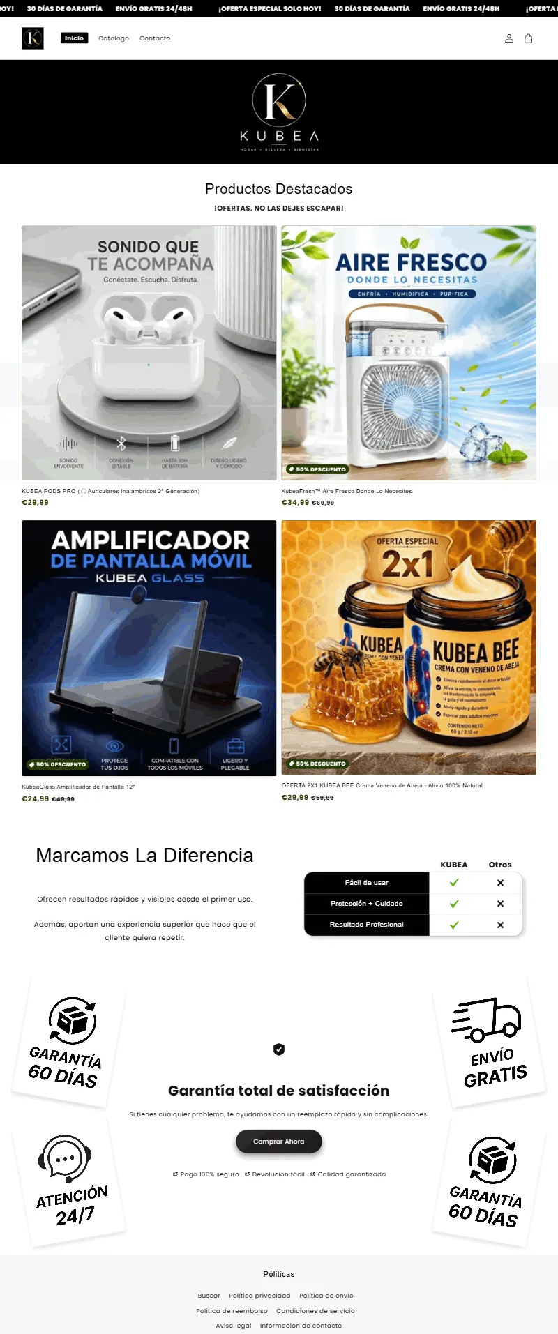 COD funnel store homepage