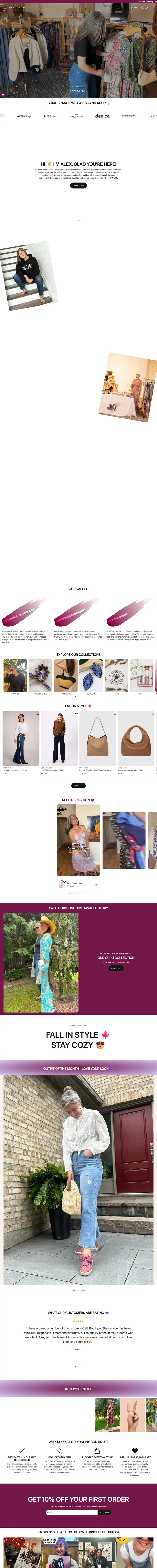 Niche Boutique full homepage