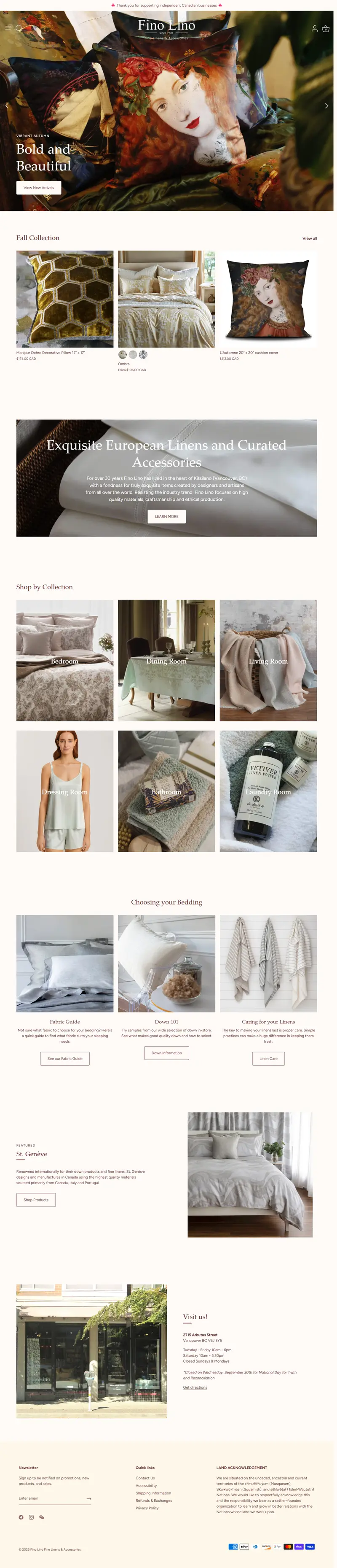 Fino Lino full homepage
