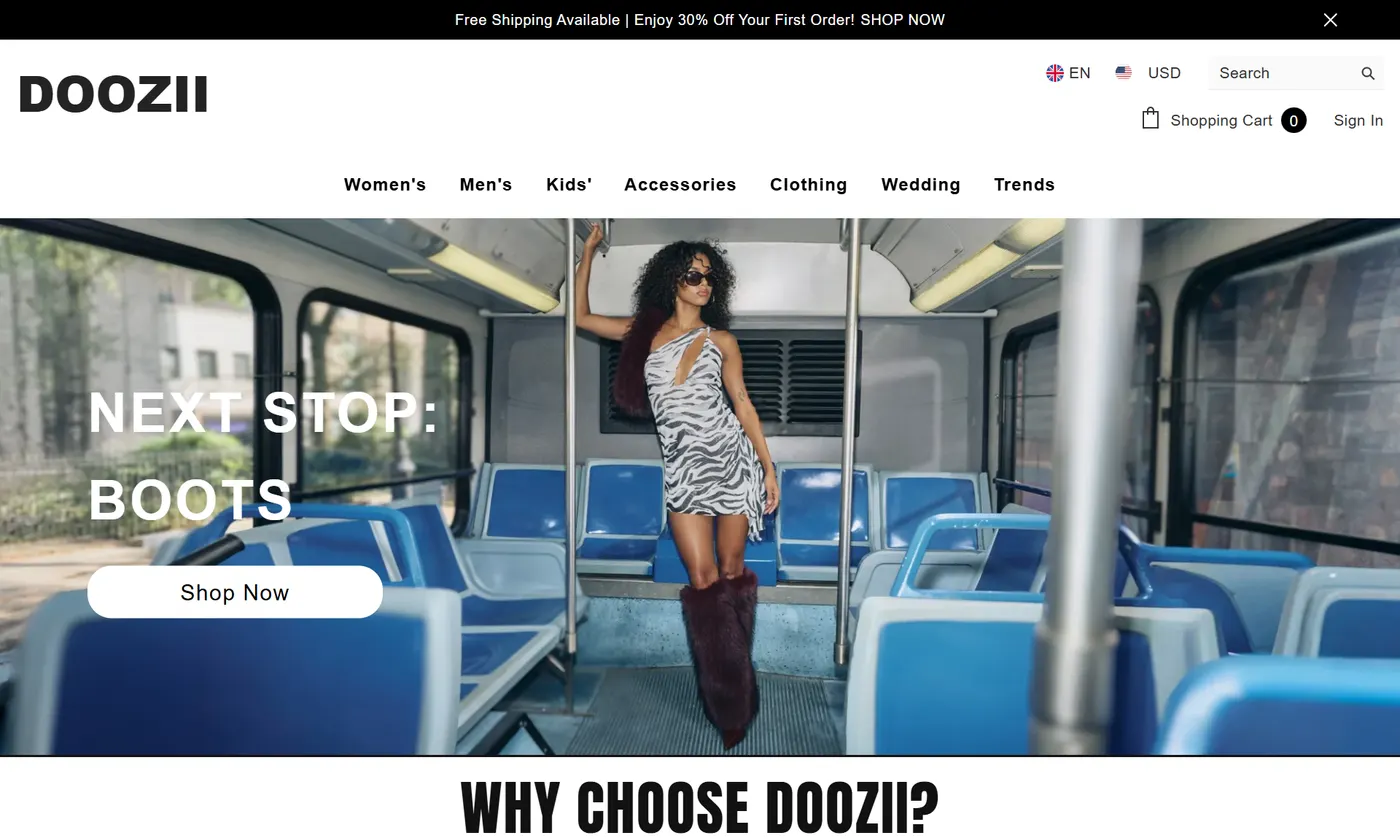 Doozii homepage