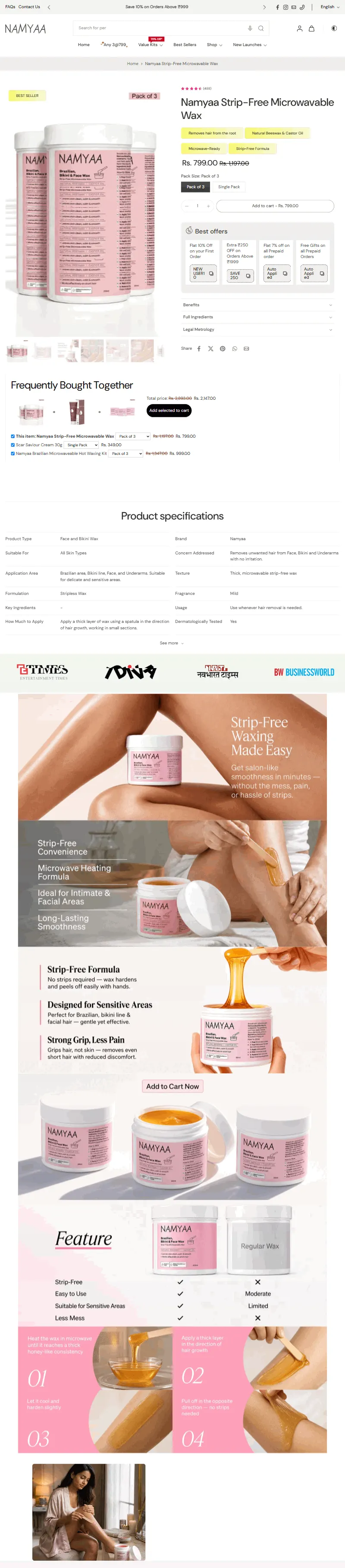 Namyaa product page