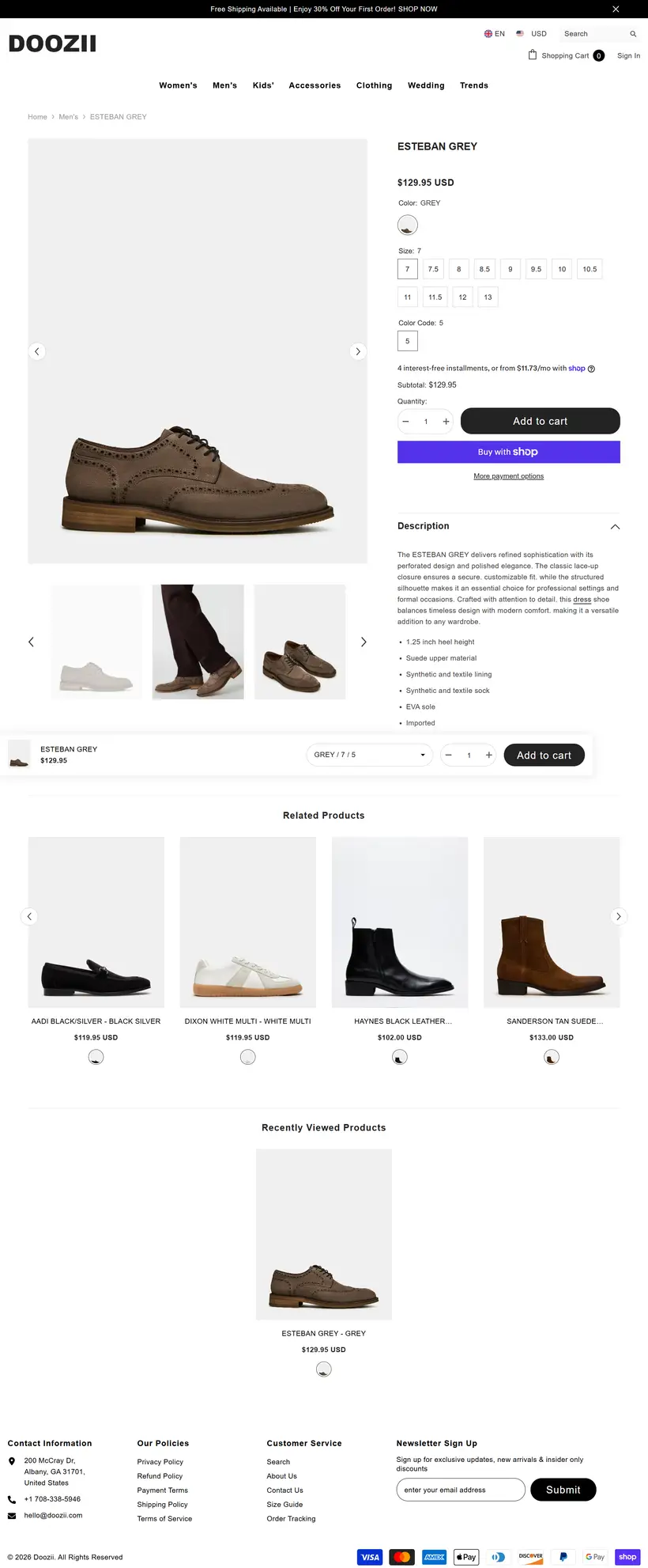 Doozii product page