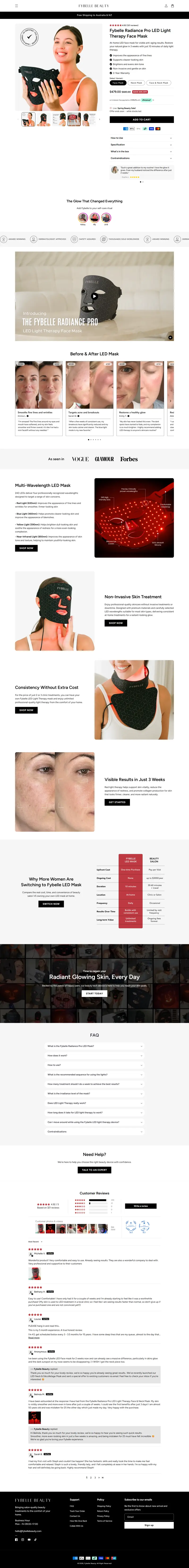 Fybelle LED face mask product page