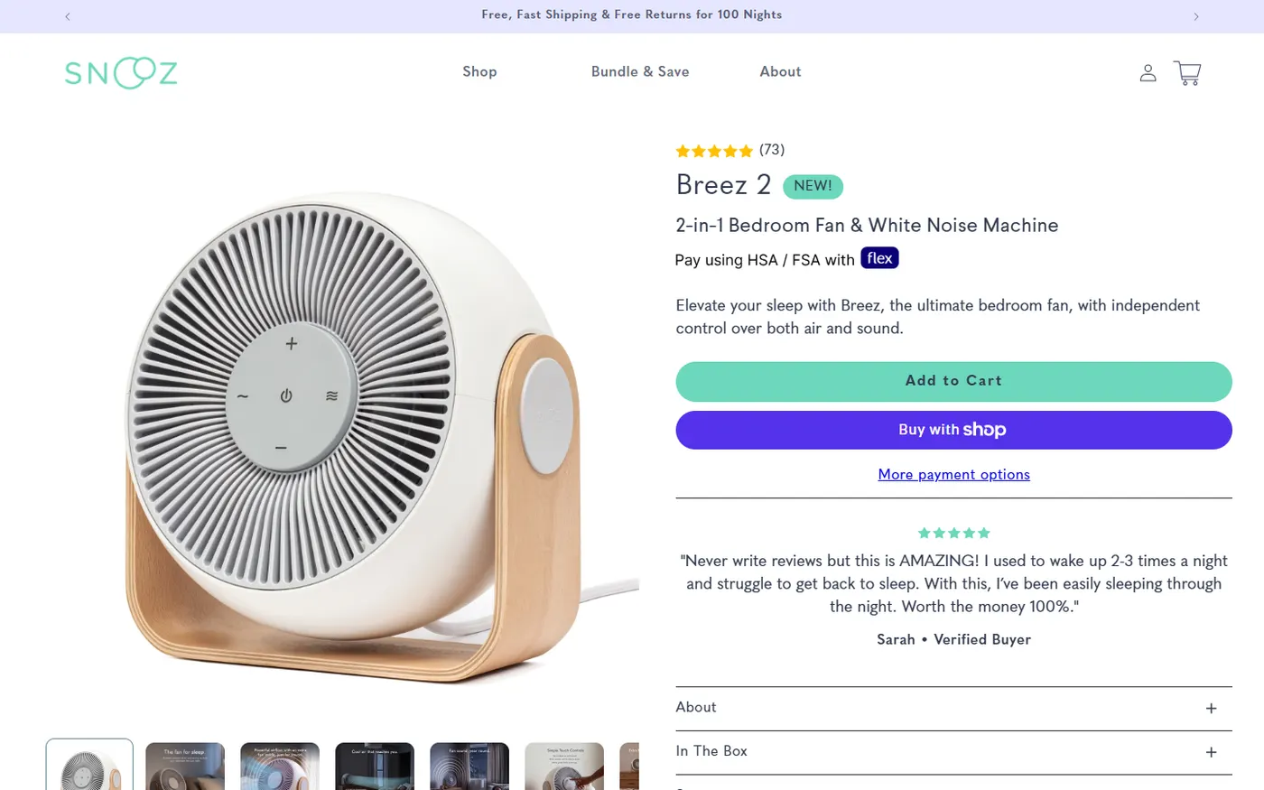 SNOOZ Breez 2 product page