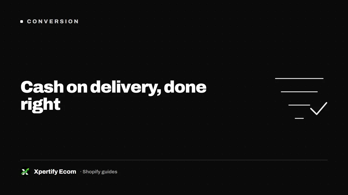 Cash on delivery checkout on a Shopify store