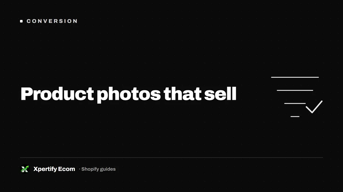 Product photography standard for a Shopify store