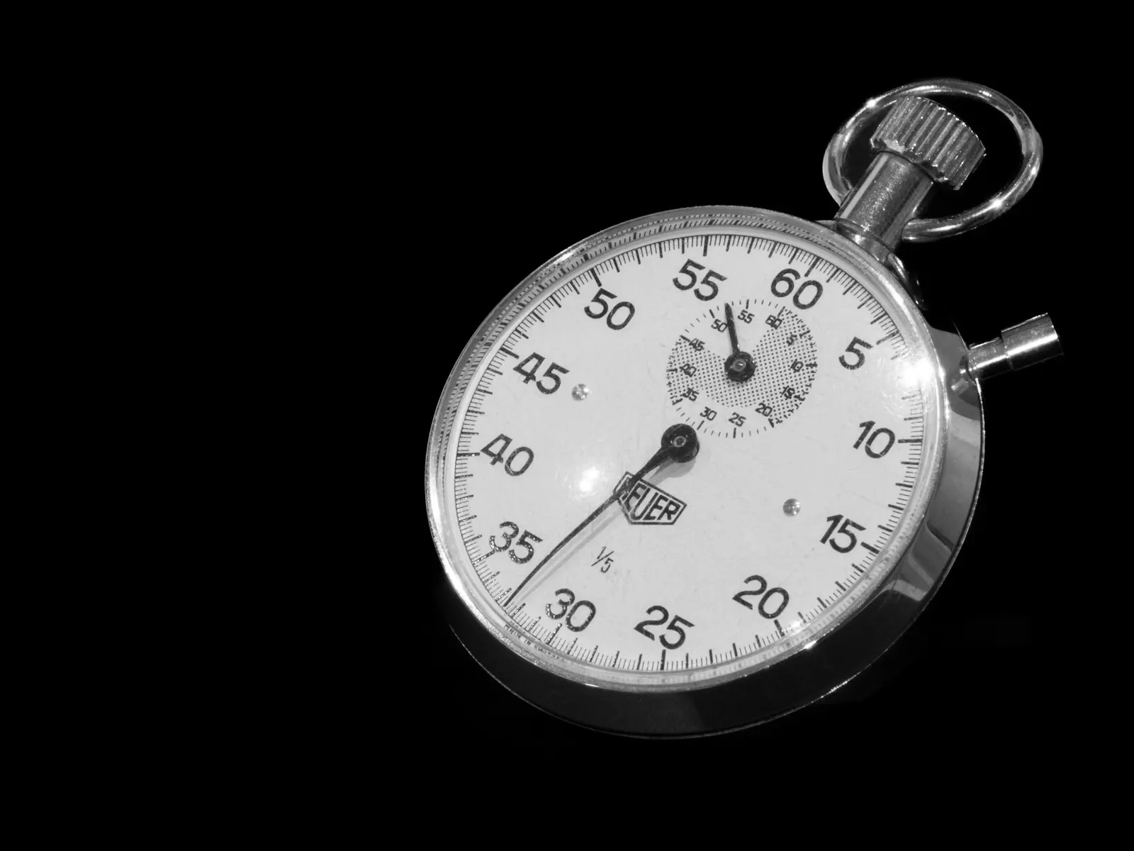 Stopwatch on a black background