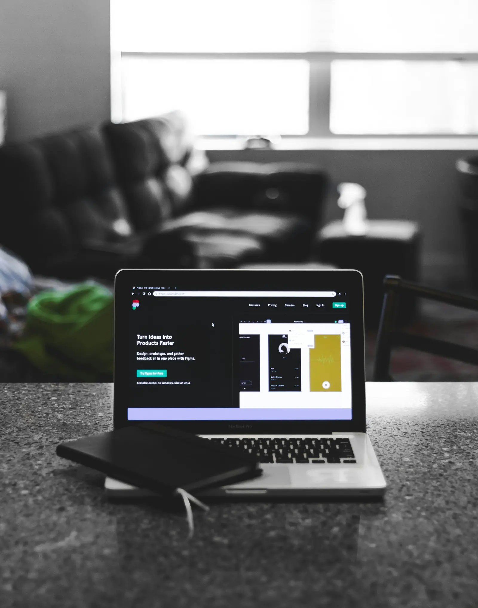 Store design open on a laptop