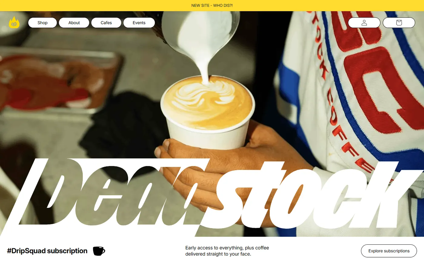 Deadstock Coffee homepage