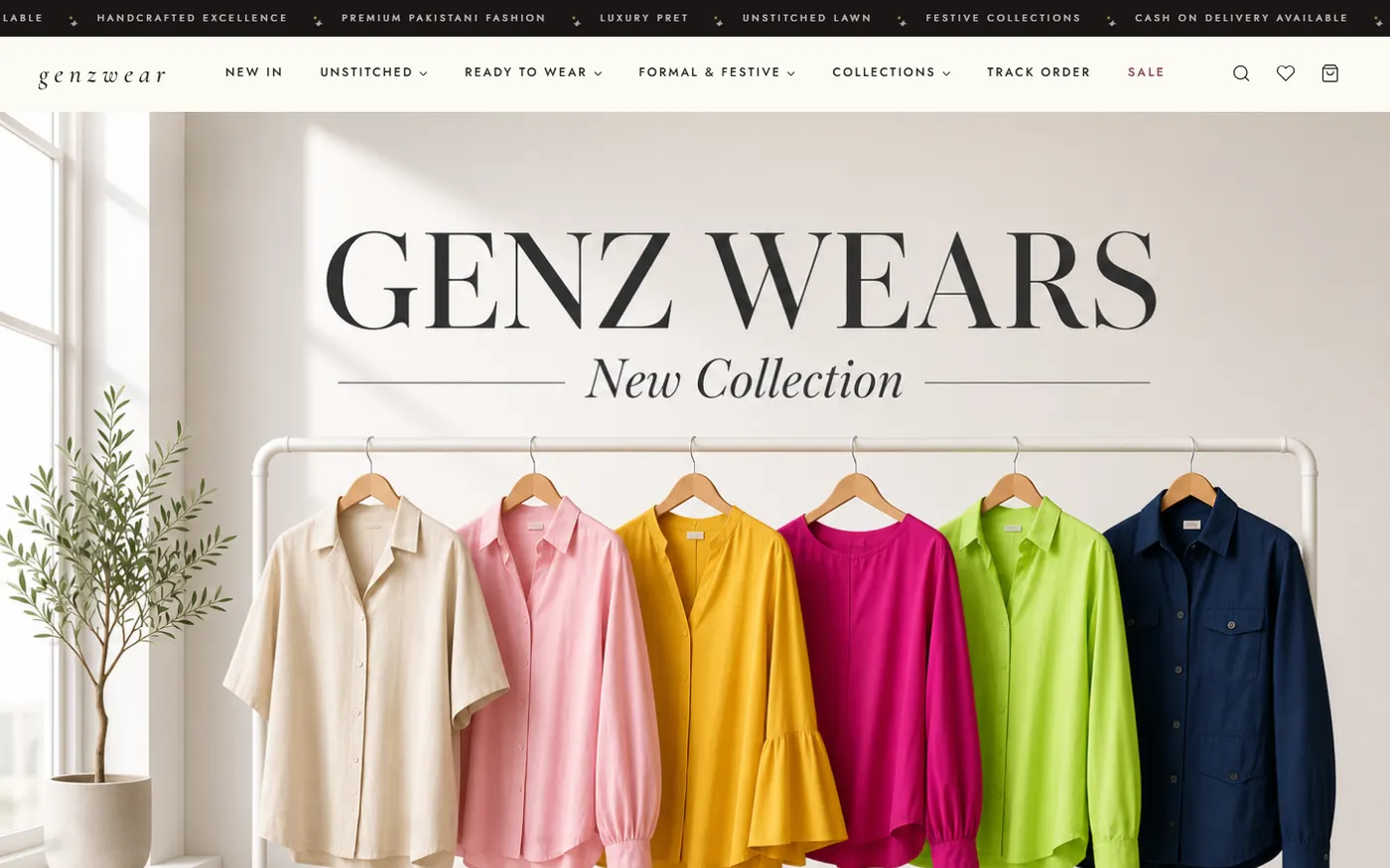 GenZWear homepage
