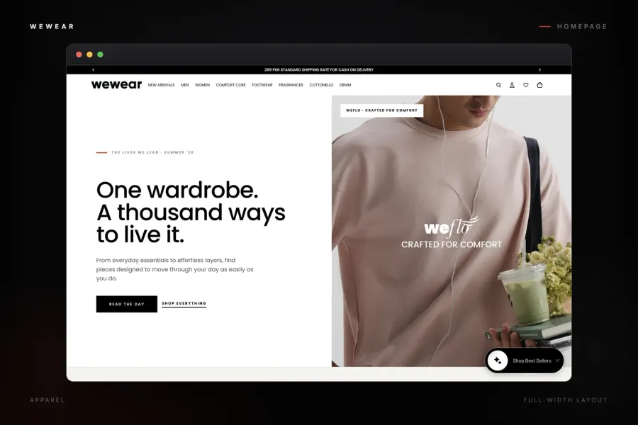 WeWear fashion store on a laptop